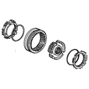 HONDA B-SERIES 5TH & REV SLEEVE HUB SET WITH BRASS SYNCHRO SET