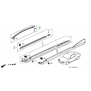 Honda OEM - Honda Integra DC2 Roof Molding Assembly Right Side