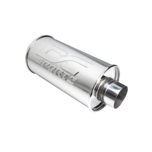 DC Sports - Universal Round Muffler 2.5" Inlet 2.5" Outlet