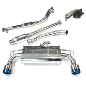 Invidia Q300 Turbo Back Exhaust w/PSR O2 Outlet, Ti Tips - Mitsubishi Evo X
